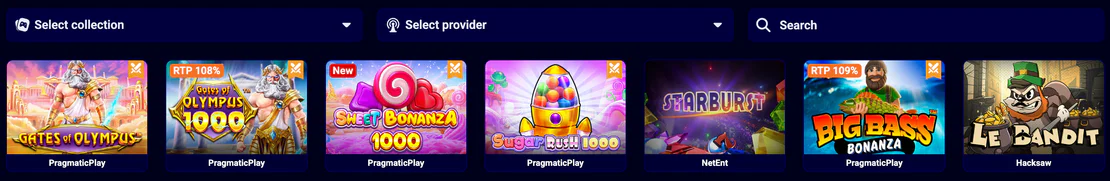 BlitzBet Casino slot machines and video slots collection